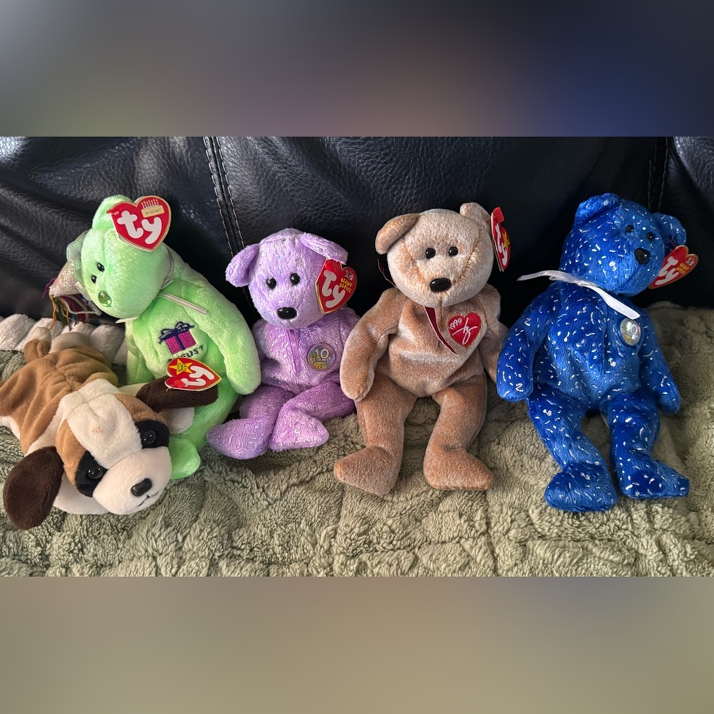 TY Beanie Babies Lot of 5 – Puppies & Bears Bundle |